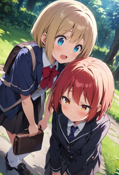 通学中の少女達