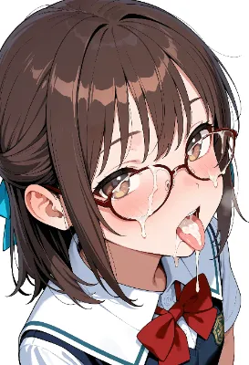 牛乳をこぼしてしまった真面目委員長ちゃん