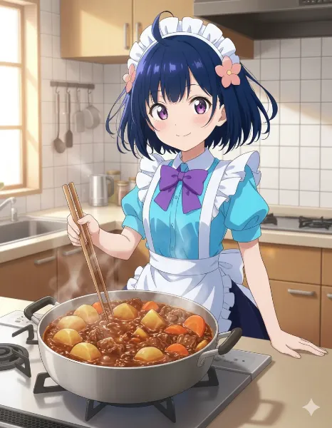 肉じゃが料理中