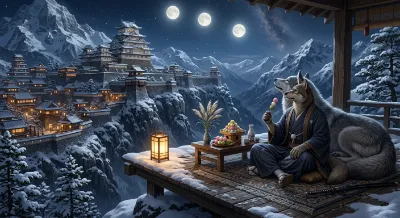 人狼星人も私たちと同じような”お月見”の風習があるみたいです。