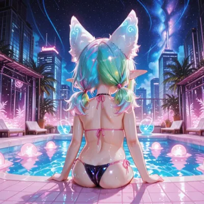 5枚）プールと夜景