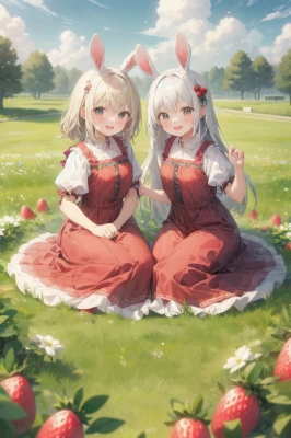 いちご王国のうさぎだぴょん。