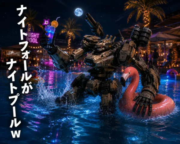 お題 「ナイトプール」
