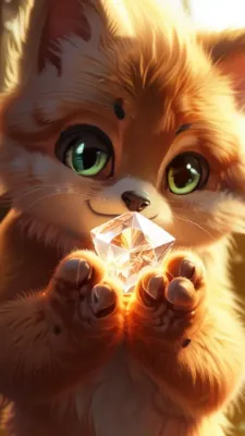 Fox holding up a diamond