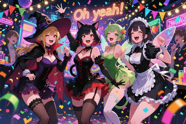 ハロウィンナイトの魔法少女パーティー