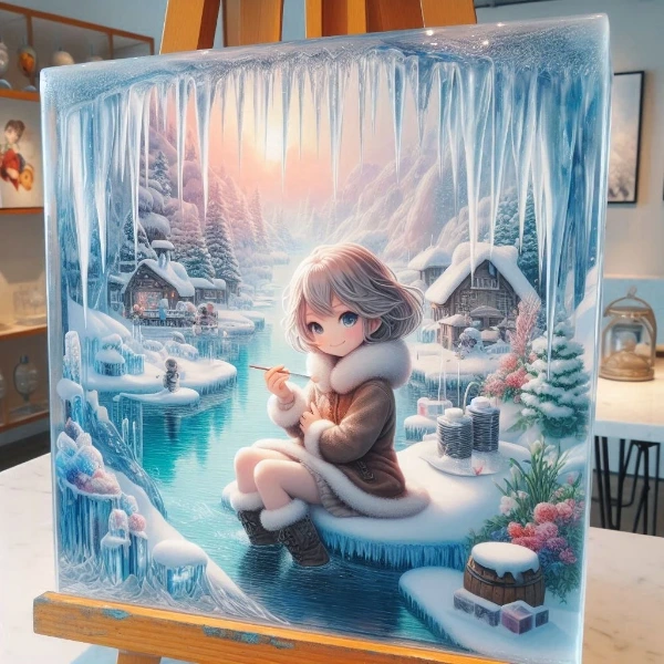 氷のキャンバスに絵を描いてみた🖌️
