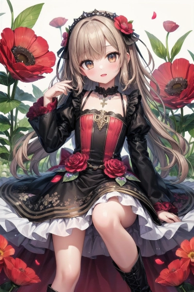 花と可愛い女の子🌸