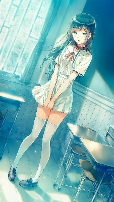 教室での清楚ちゃん全身