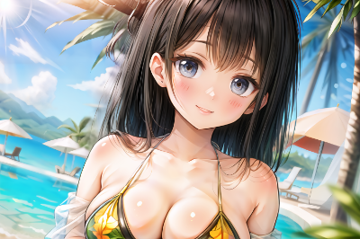 リゾート地にて