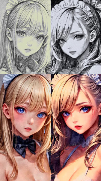 下書きから色塗り