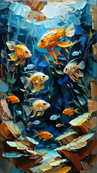 熱帯魚とクラゲの水槽