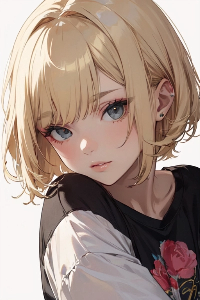 金髪ボブ子　Tシャツ