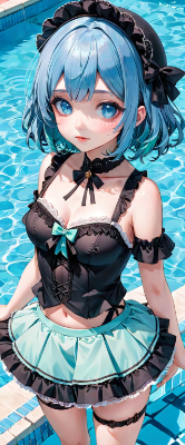 青髪さんの水着姿
