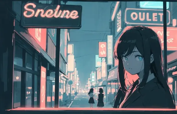 ネオンサインの下で