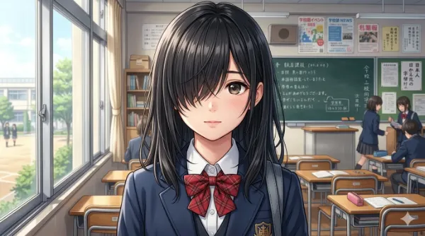 教室の穏やかな少女
