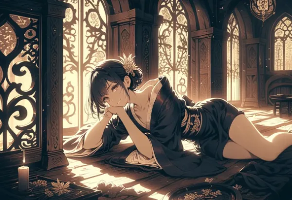 陽光に溶ける黒髪の誘惑