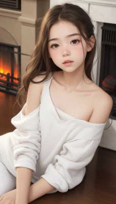 美少女と暖炉4