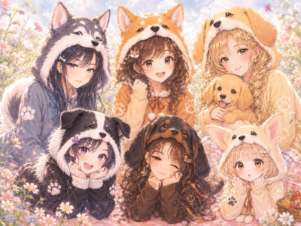 わんこ少女たちのピクニック