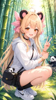 竹林でパンダさんと待ち合わせ