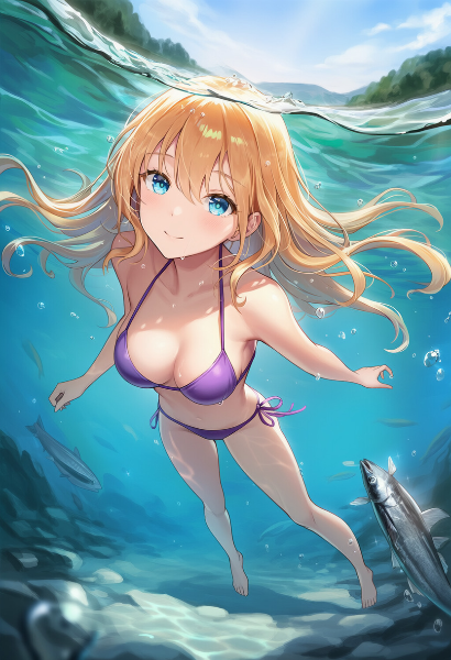 透明な海で魚たちと泳ぐ夏の瞬間