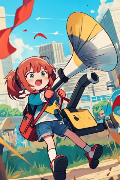 メガホン少女の街中大作戦