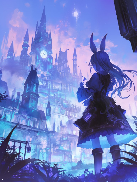 怪しい月夜に照らされた洋館