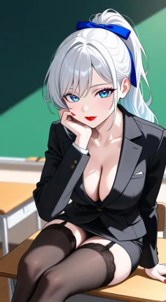 銀髪教師の放課後レッスン……♡