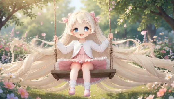 ブランコに乗る女の子