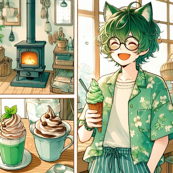 暖かい部屋で半そでシャツを着てチョコミントアイスを食べて優勝