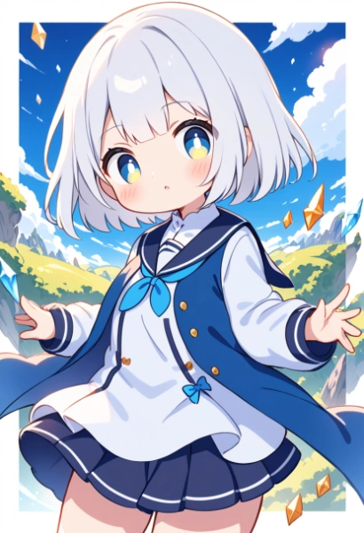 白髪女の子