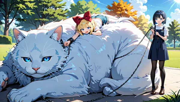 鎖でつないでいるけどでっかいなー