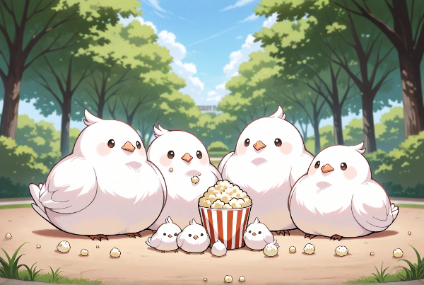 ポップコーンが落ちてたチュン！