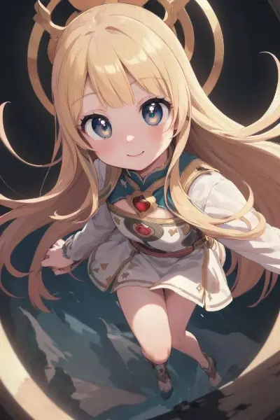 絶景に佇む金色の髪の少女