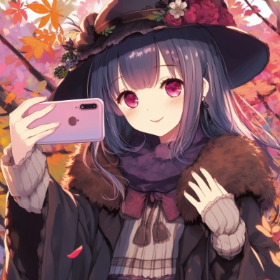女の子と秋