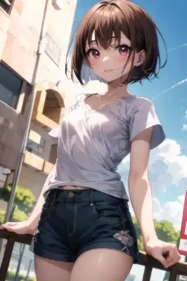 ショートヘア。