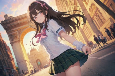 cute eye、愛華 「グリーンスカートの制服」