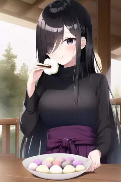 お餅を食べるうちの子