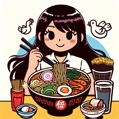 女子とラーメンのサムネイル