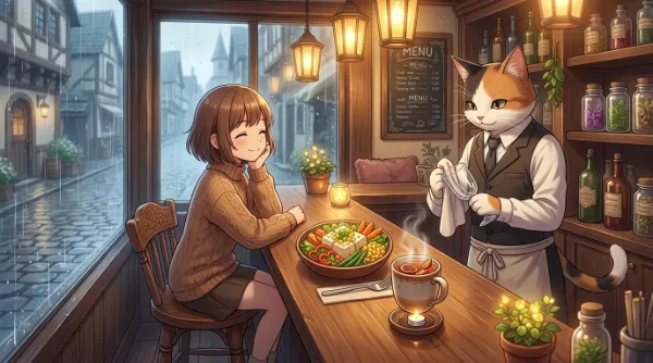 雨宿りのサラダランチ