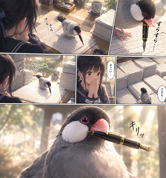 長文文章順調、文鳥奮闘