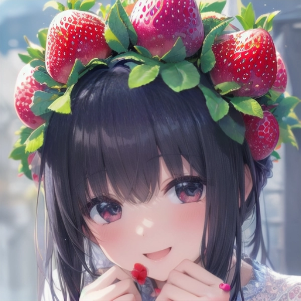 イチゴの髪飾り