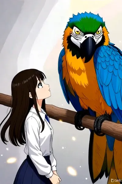デカいオウムと戯れたい少女とちょっとスネ気味のオウムの命に関わるスキンシップ