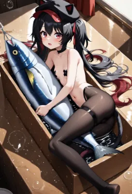 [動画]魚を抱くナナちゃん