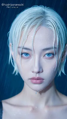 都会の雨に煌めく強さ🌧️