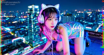 摩天楼を弄ぶネオンの仔猫 🐈‍⬛⚡️