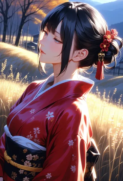 秋風に舞う紅の乙女