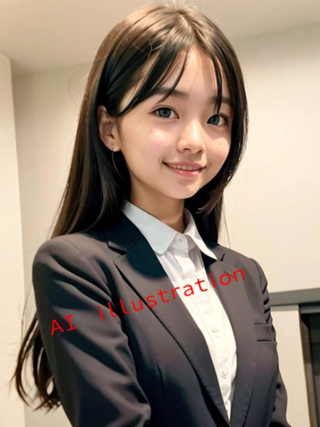 ポニーテールを解いたロングヘア美少女