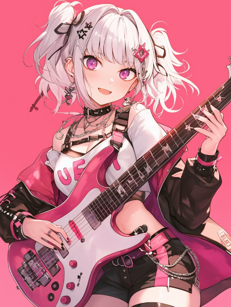 パンクロックギタリストの少女