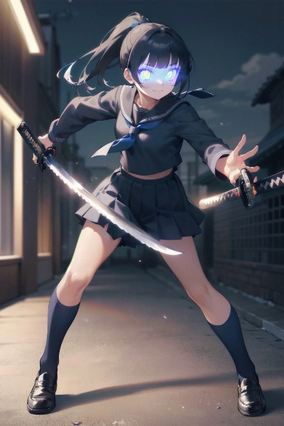 侍の霊を宿して闘うセーラー服の少女其之二