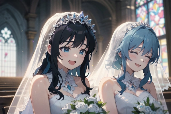 青髪ちゃんと黒髪ちゃん